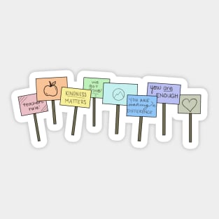 Teacher Positivity Signs Sticker